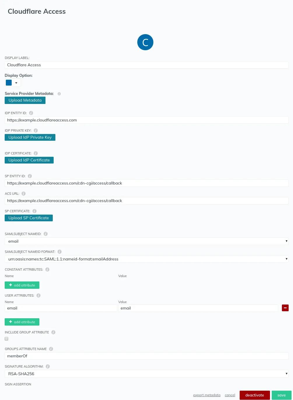 JumpCloud Application dialog with group added to application